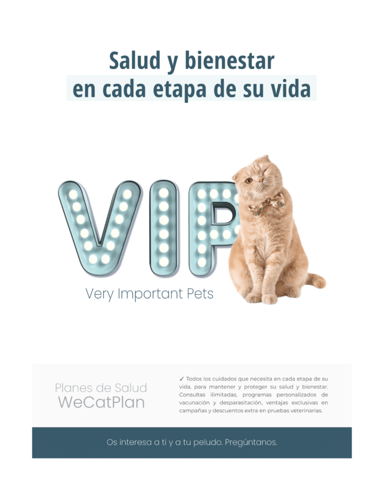 Cartel del plan de salud felino VIP de WeCatPlan